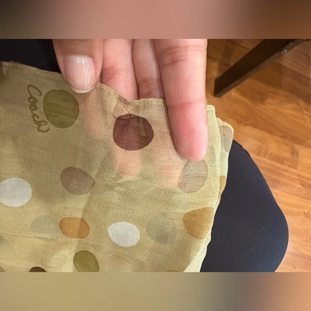 2000s coach silk‎ scarf polka dot